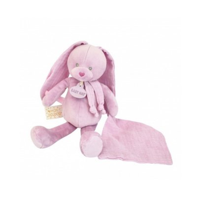 Doudou lapin avec pantin lili cassis