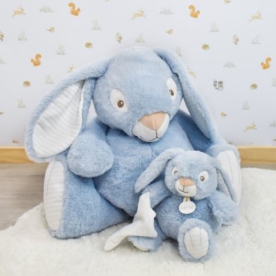 Pantin avec doudou malow - bleu ciel