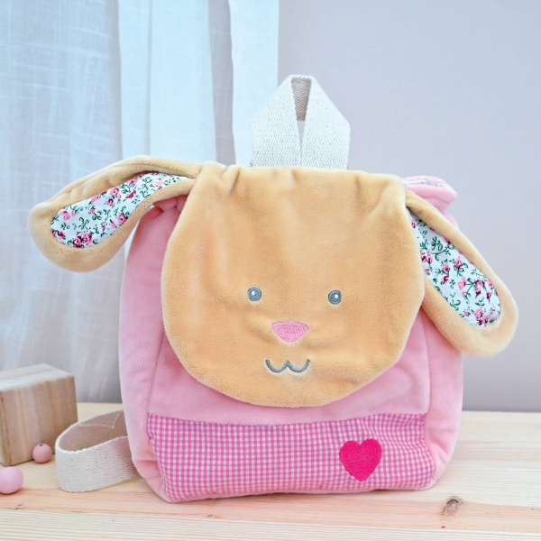 Sac à dos - lapin poupi rose Babynat