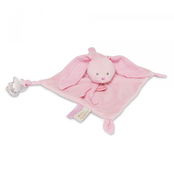 Doudou lapin misty rose Babynat