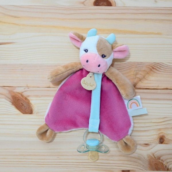 Doudou attache sucette lapin poupi rose Babynat