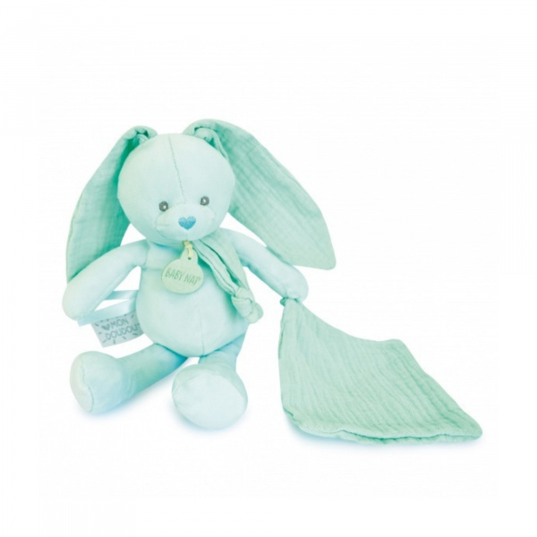 Pantin avec doudou lapin diabolo menthe Babynat