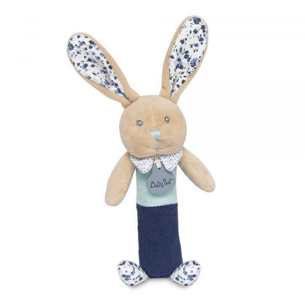 Hochet pouet lapin poupi marine Babynat