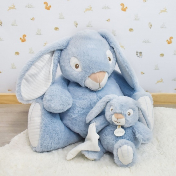 Pantin avec doudou malow - bleu ciel Babynat