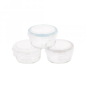 Bols de conservation verre 280ml blanc, gris et bleu Bo jungle