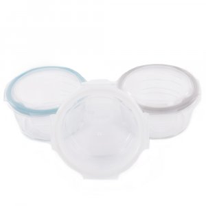 Bols de conservation verre 280ml blanc, gris et bleu Bo jungle