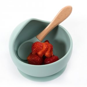 Assiette ventouse silicone & cuillère Bo jungle