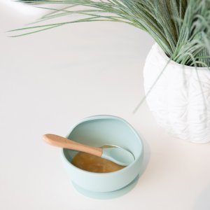 Assiette ventouse silicone & cuillère Bo jungle