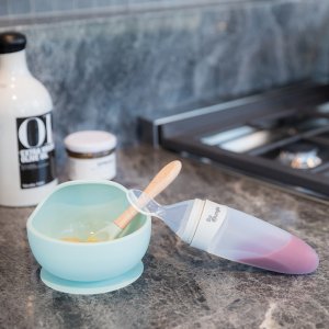 Assiette ventouse silicone & cuillère Bo jungle