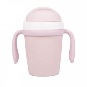 Tasse d'apprentissage en plastique biodégradable rose Bo jungle