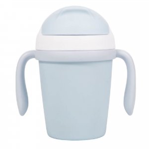 Tasse d'apprentissage en plastique biodégradable bleue Bo jungle