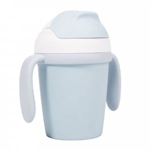 Tasse d'apprentissage en plastique biodégradable bleue Bo jungle
