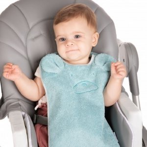 Bavoir ourson bleu éco éponge Bo jungle