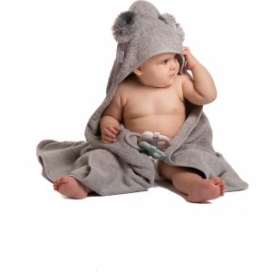 Cape de bain koala gris - eco eponge Bo jungle