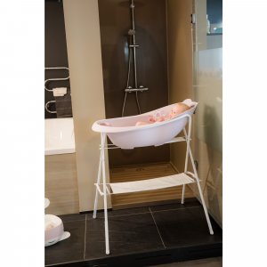 Baignoire ourson rose pastel + support de baignoire Bo jungle