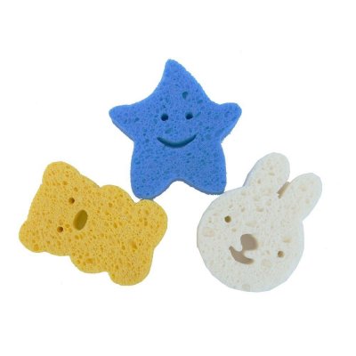 Lot de 3 éponges en pulpe de bois naturel