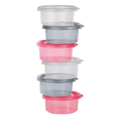 Lot de 6 bols de conservation 300 ml / gris,blanc,rose