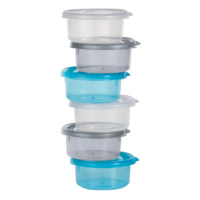 Lot de 6 bols de conservation 300 ml / gris,blanc,bleu