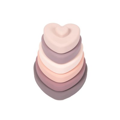 Coeurs à empiler silicone rose