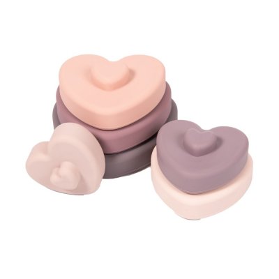 Coeurs à empiler silicone rose