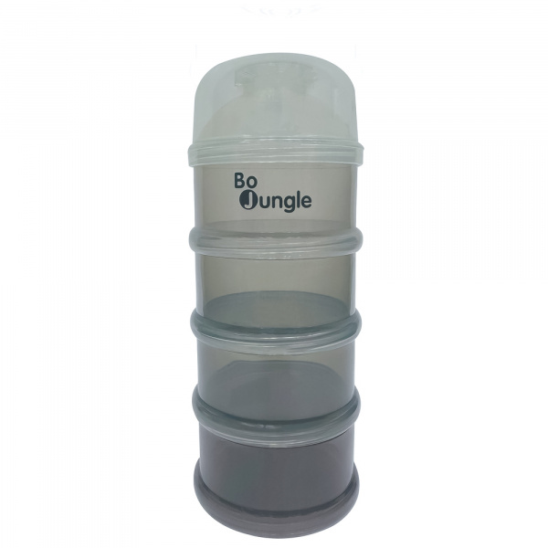 Boîte doseuse de lait 4 compartiments gris sombre Bo jungle