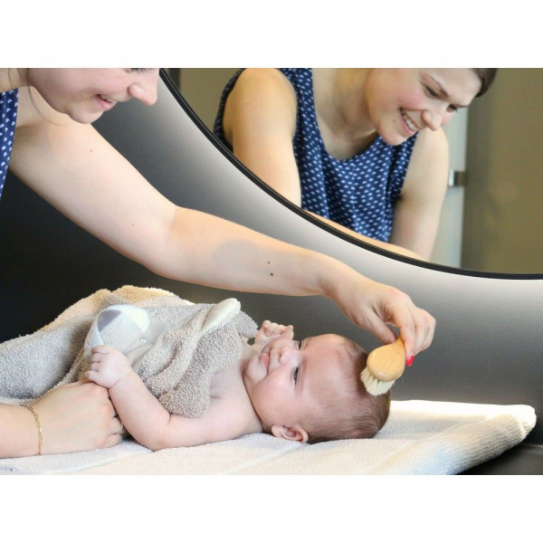 Lot de 3 brosses de soins pour bébés en bois naturel Bo jungle