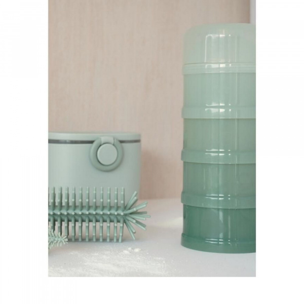 Boîte doseuse de lait 4 compartiments gris sombre Bo jungle