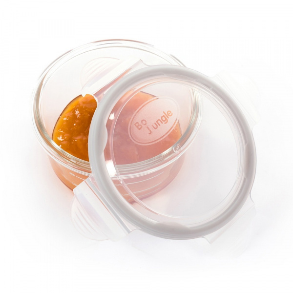 Bols de conservation verre 280ml blanc, gris et bleu Bo jungle