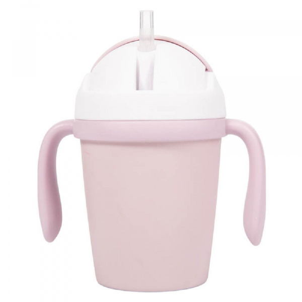 Tasse d'apprentissage en plastique biodégradable rose Bo jungle