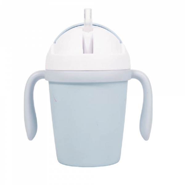 Tasse d'apprentissage en plastique biodégradable bleue Bo jungle
