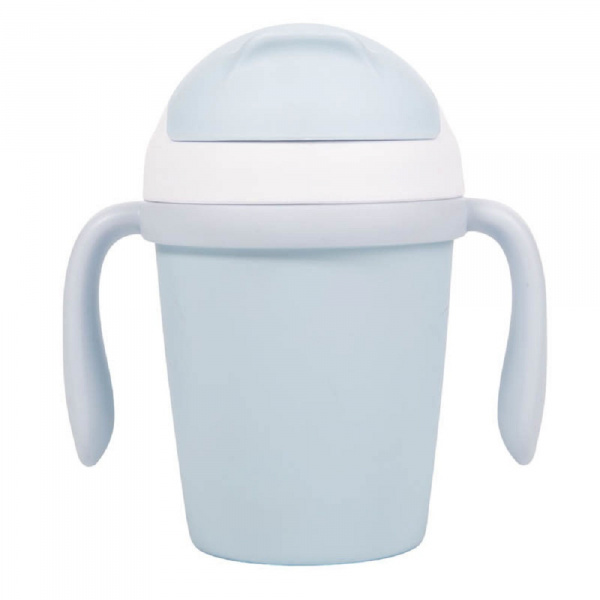 Tasse d'apprentissage en plastique biodégradable bleue Bo jungle