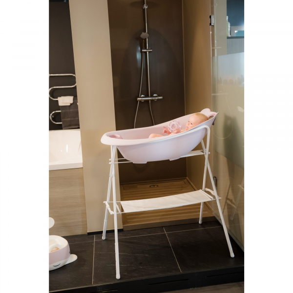 Baignoire ourson rose pastel + support de baignoire Bo jungle
