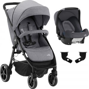 Pack poussette duo b-agile m + baby safe grey