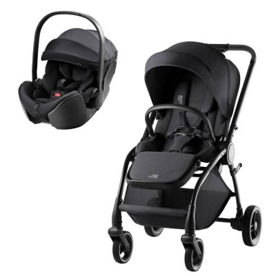 Poussette duo rio + siège auto i-size baby safe pro carbon black style