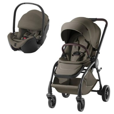 Poussette duo rio + siège auto i-size baby safe pro urban olive lux