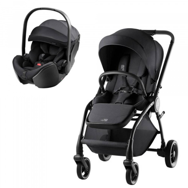 Poussette duo rio + siège auto i-size baby safe pro carbon black style Britax