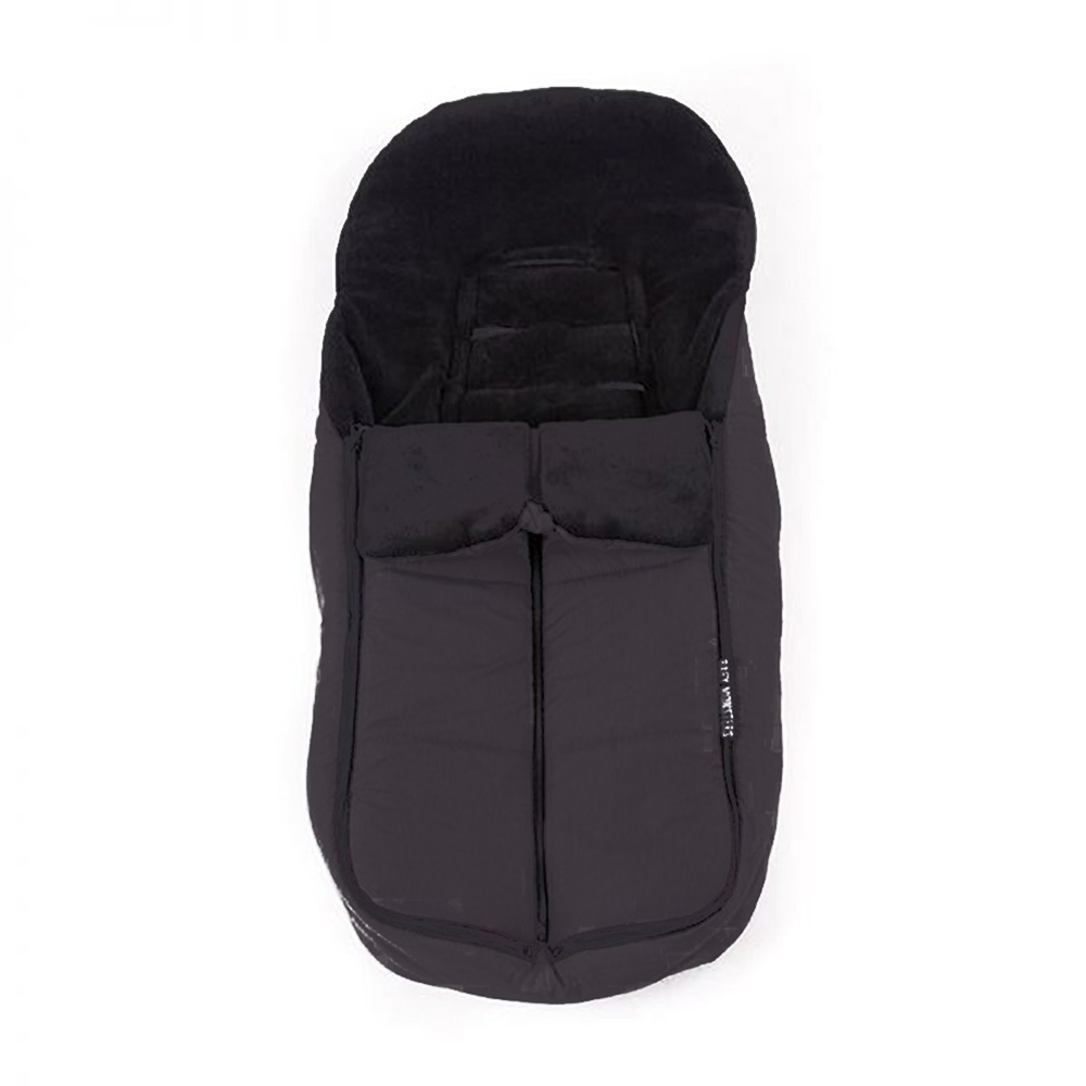 Chancelière Pour Poussette Double Luiz Noir - Housse Chaude Rembourrée - Protection Contre Le Froid