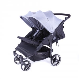 Poussette easy twin 3s reversible châssis black heather grey