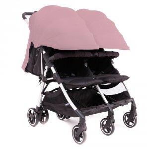 Poussette double kuki twin silver / milkshake