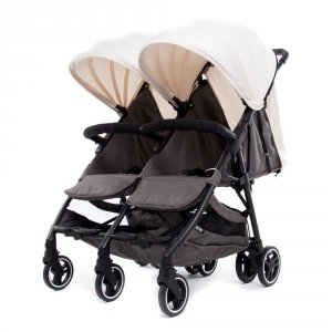 Poussette double kuki twin noir / marfil