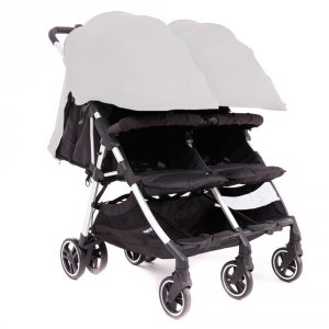 Poussette double kuki twin silver / marfil