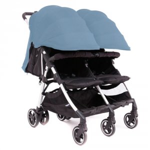 Poussette double kuki twin silver / atlantic