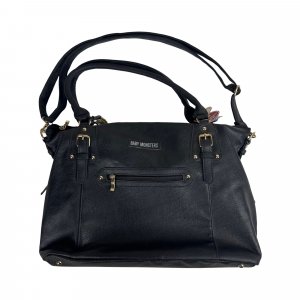 Les imparfaits - sac à langer végan noir Baby monsters