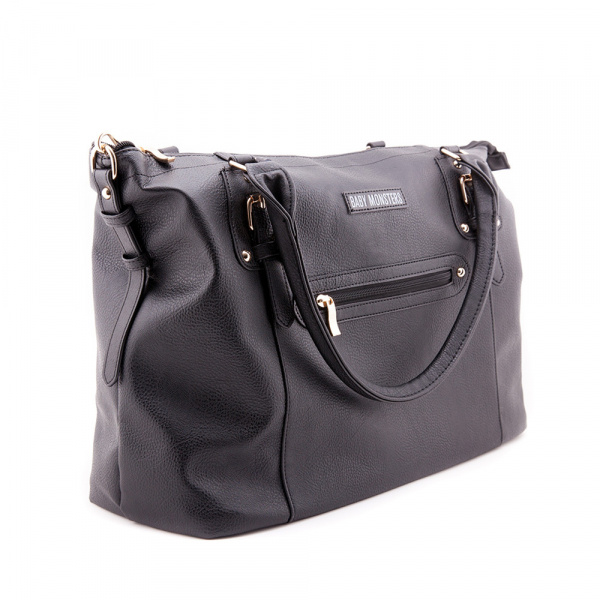 Les imparfaits - sac à langer végan noir Baby monsters