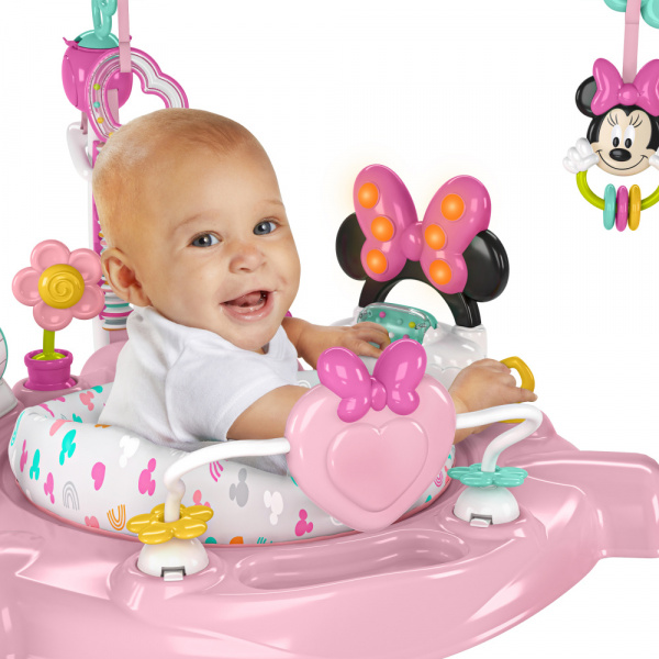 Aire de jeu à rebonds, sauteur et activités minnie mouse Bright starts