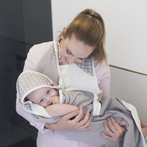 Cape de bain white stars Babytolove