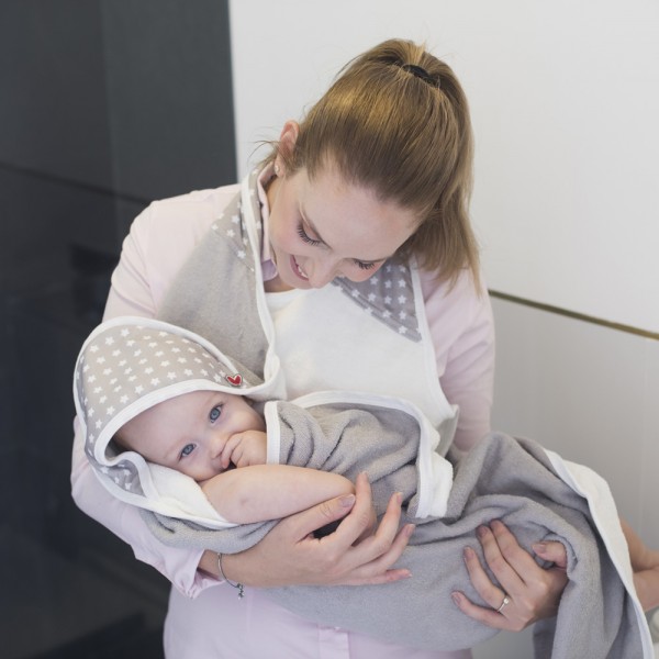 Cape de bain white stars Babytolove
