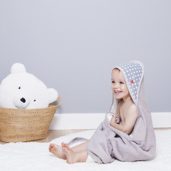 Cape de bain white stars Babytolove