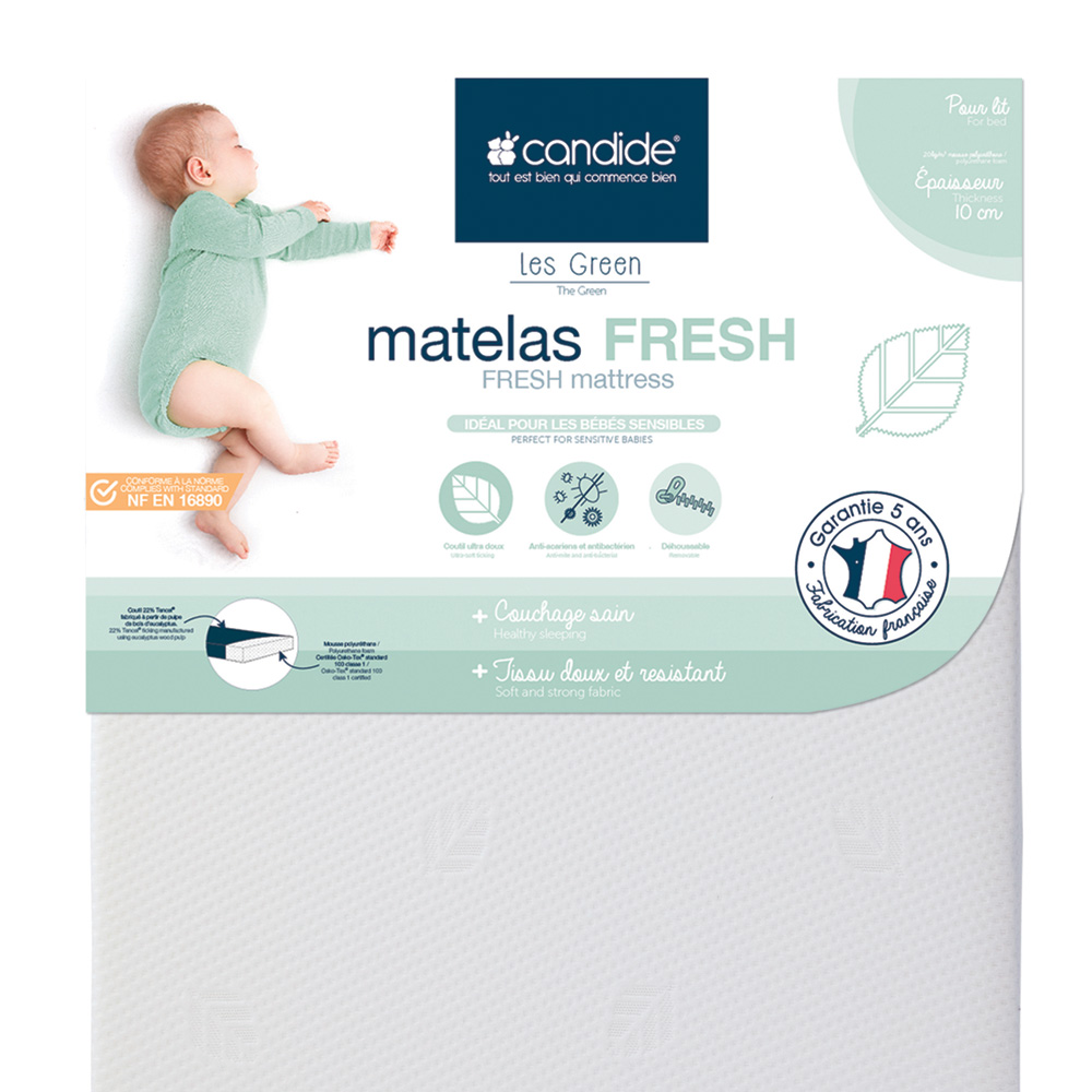 Matelas bébé fresh 70 x 140 cm de Candide sur allobébé