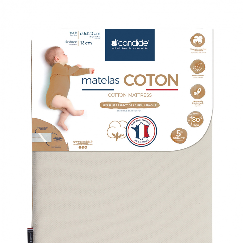 Matelas climatisé bambou stretch 60x120 cm de Coupey sur allobébé